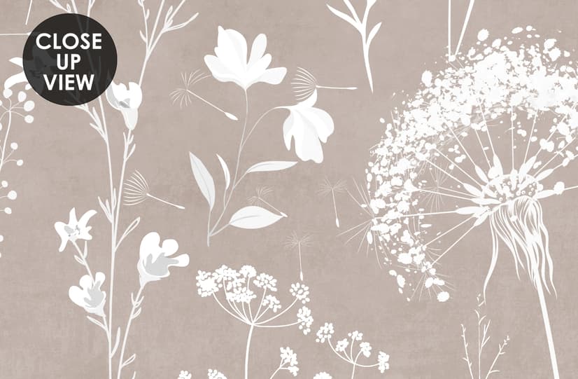 Fototapeten im Bohemian-Stil mit neutralen Wildblumenfarben