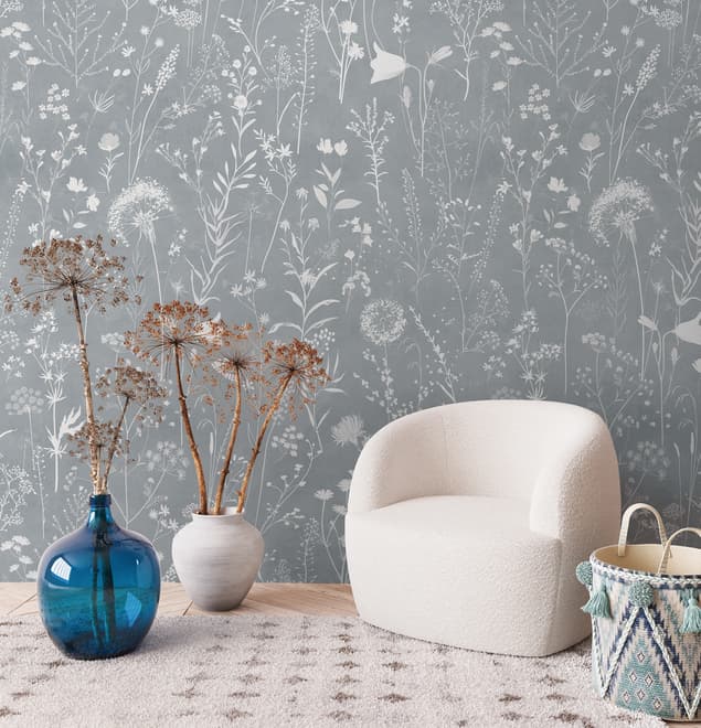 Fototapeten im Bohemian-Stil mit neutralen Wildblumenfarben