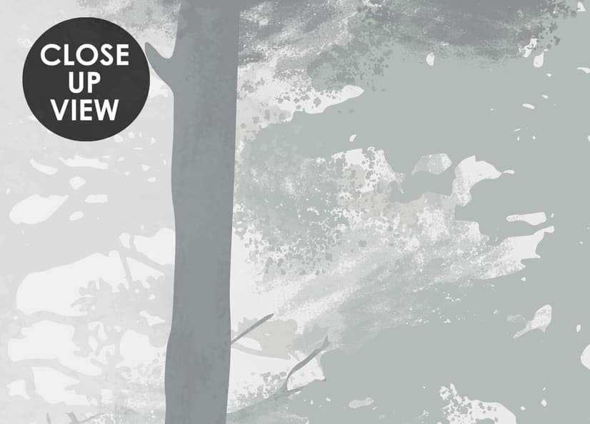 Monochrome Forest Silhouette Landscape Wallpaper Mural