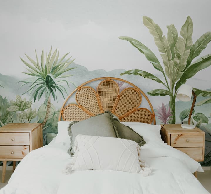 Tropical Forest Landscape and Banana Trees Wallpaper Mural