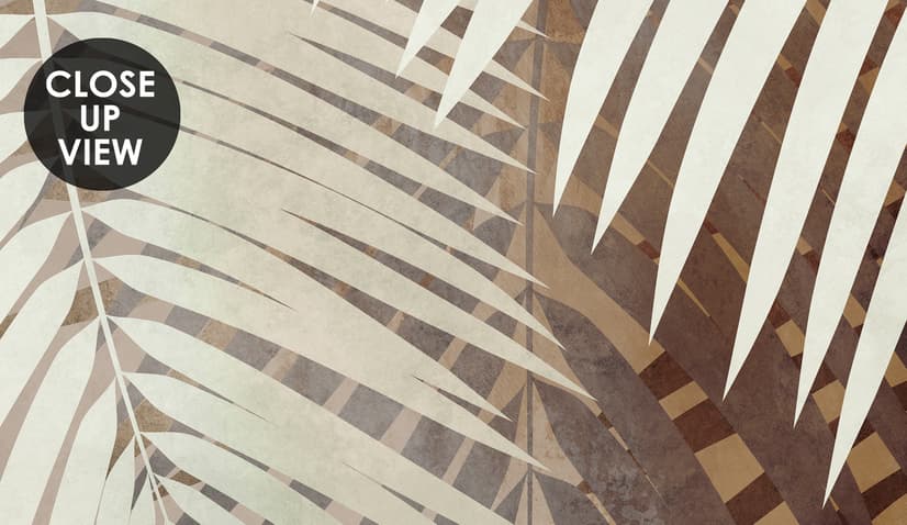 Neutral Tropical Palm Leaf Wallpaper Mural