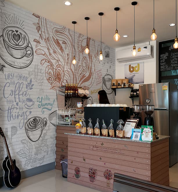 Vintage Coffee Cup Wallpaper Mural For Cafe and Restaurant