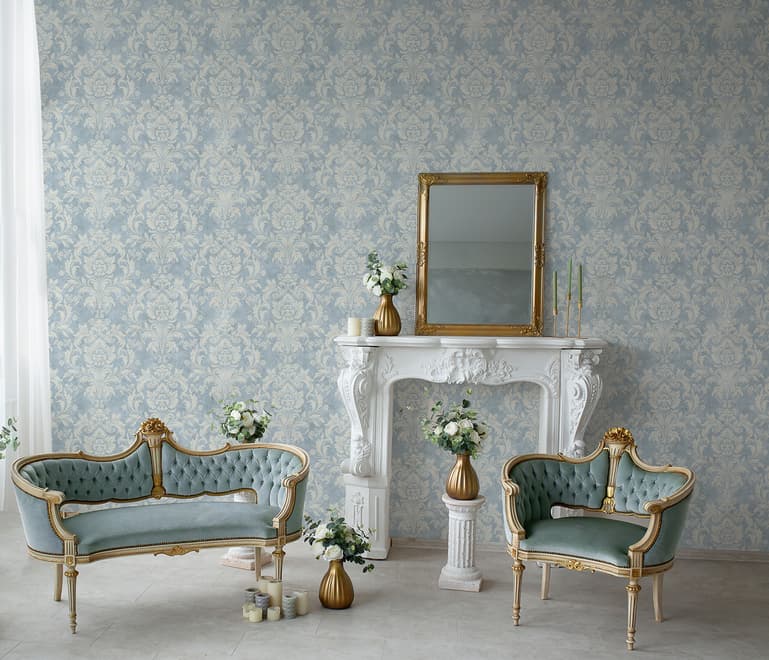 Vintage Damask Pattern Design Wallpaper