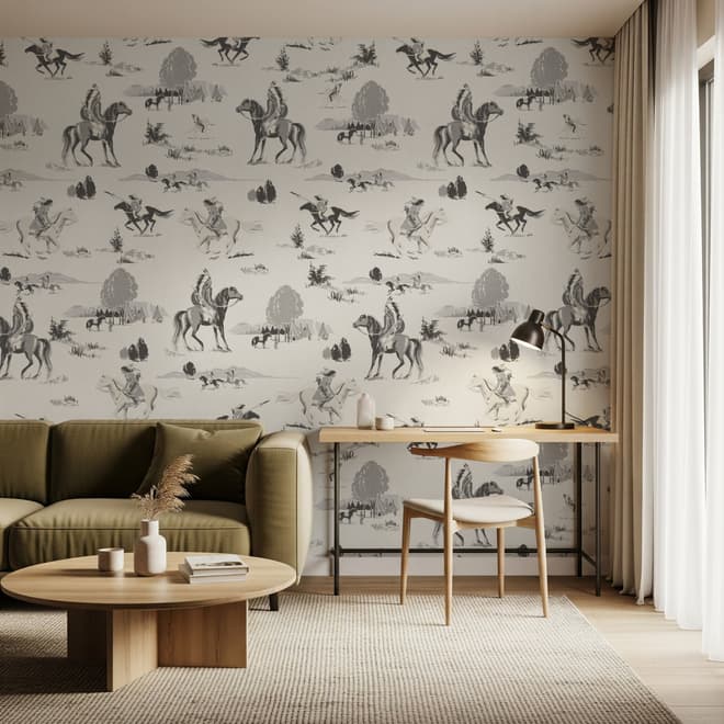 Retro Western Cowboys Wallpaper Mural