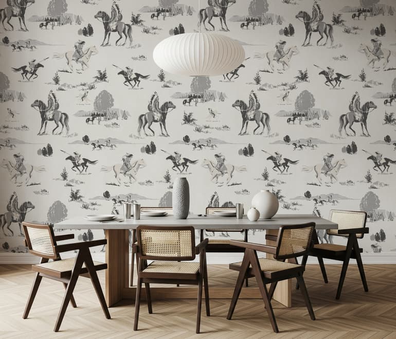 Retro Western Cowboys Wallpaper Mural