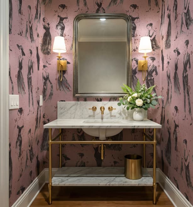 Modern Fashion Women Sketch Wallpaper Mural