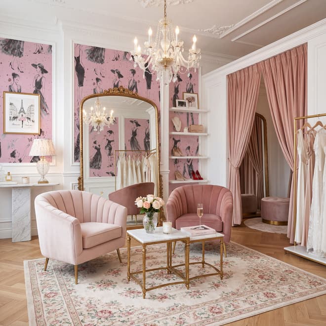 Modern Fashion Women Sketch Wallpaper Mural
