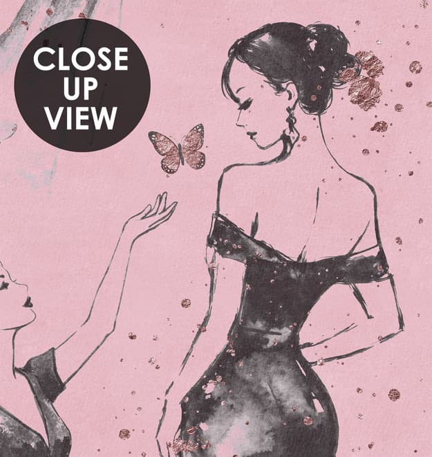 Modern Fashion Women Sketch Wallpaper Mural