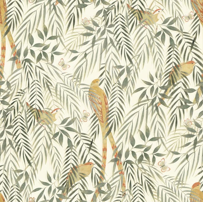 Watercolor Tropical Bird Garden Wallpaper Mural