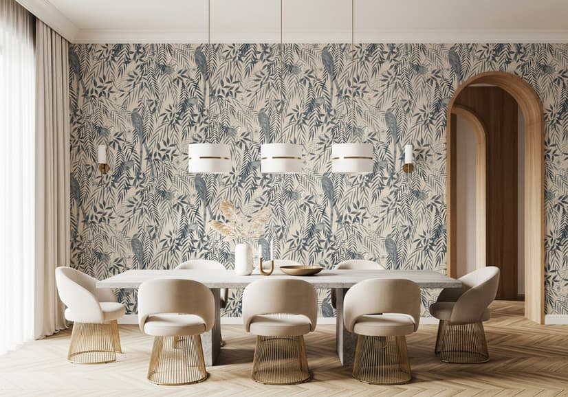 Watercolor Tropical Bird Garden Wallpaper Mural