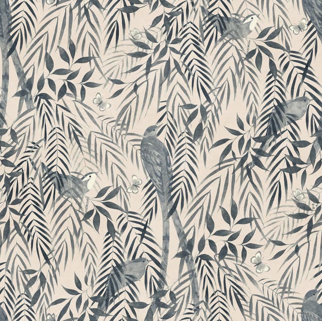 Watercolor Tropical Bird Garden Wallpaper Mural