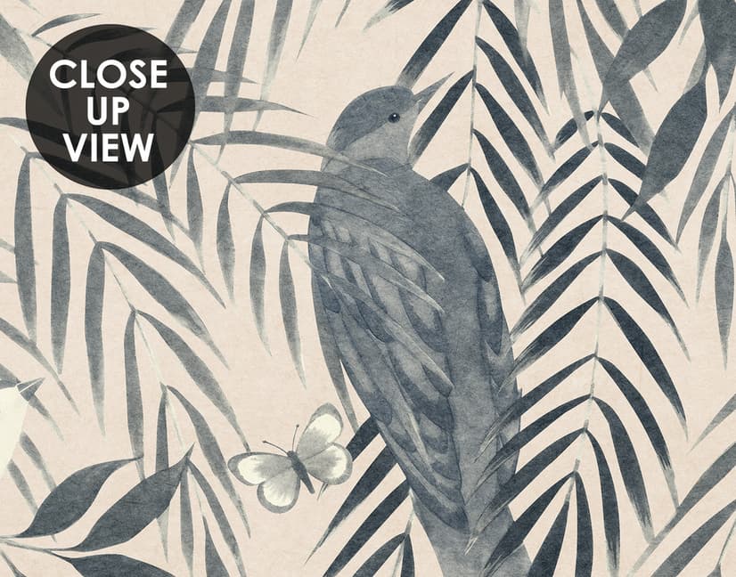 Watercolor Tropical Bird Garden Wallpaper Mural