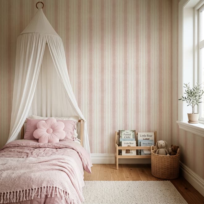 Playful Nursery Stripe Lines Wallpaper Mural