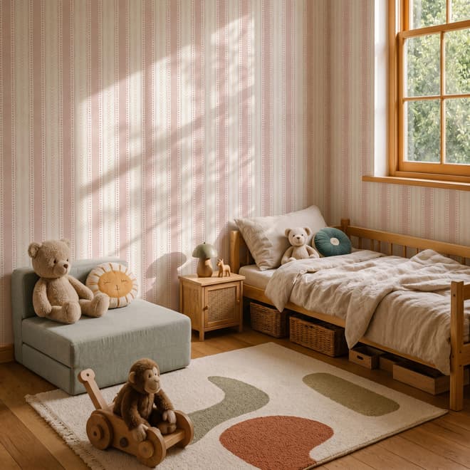 Playful Nursery Stripe Lines Wallpaper Mural