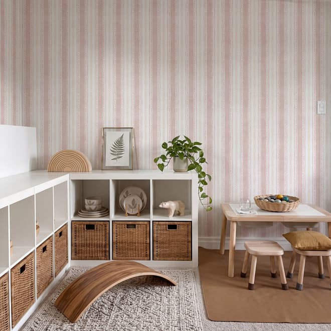 Playful Nursery Stripe Lines Wallpaper Mural