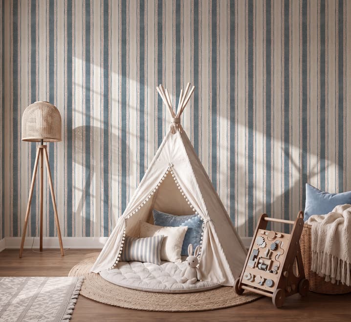Playful Nursery Stripe Lines Wallpaper Mural