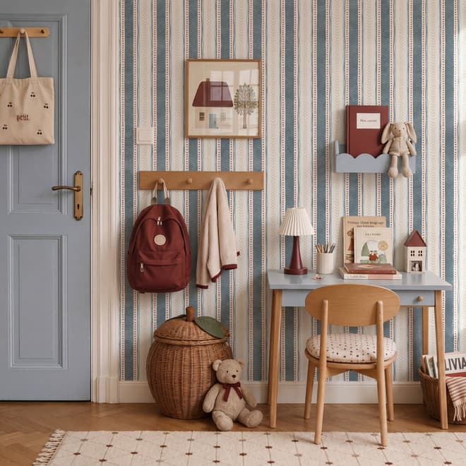 Playful Nursery Stripe Lines Wallpaper Mural