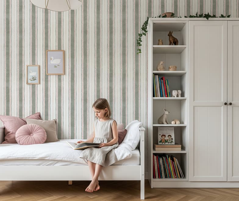 Playful Nursery Stripe Lines Wallpaper Mural