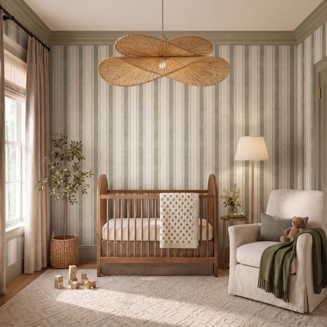 Playful Nursery Stripe Lines Wallpaper Mural