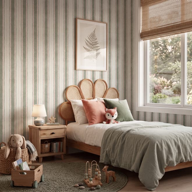 Playful Nursery Stripe Lines Wallpaper Mural