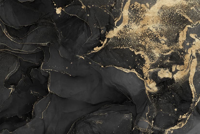 Dark Marble with Gold Faux  Wallpaper Mural