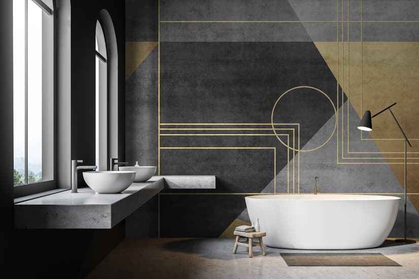 Colorful Geometric Grunge Art Wallpaper Mural