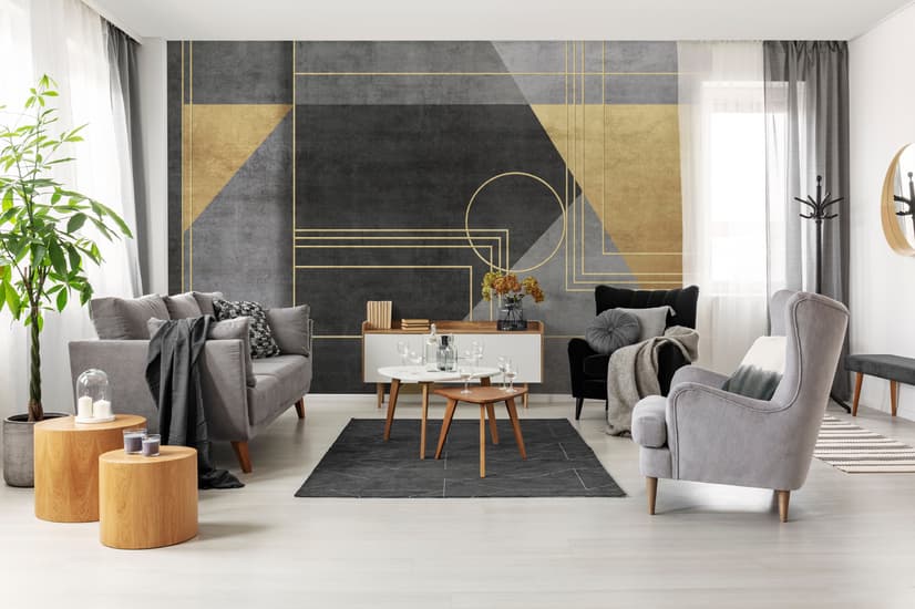 Colorful Geometric Grunge Art Wallpaper Mural