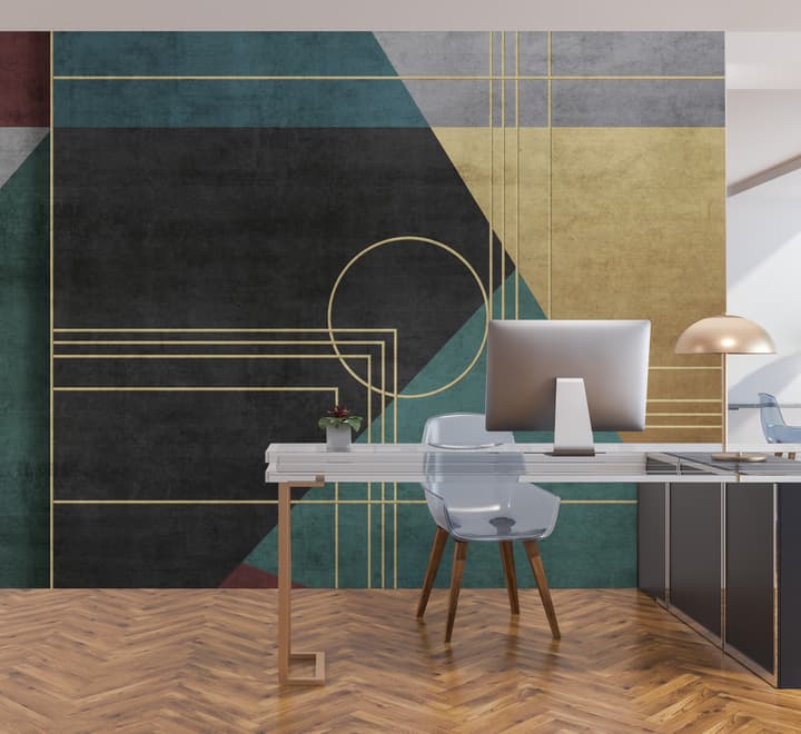 Colorful Geometric Grunge Art Wallpaper Mural