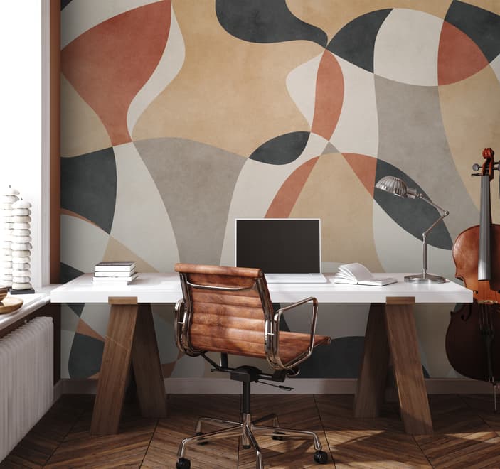 Boho Geometric Abstract Art Wallpaper Mural