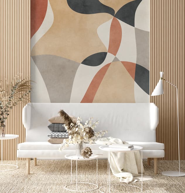Boho Geometric Abstract Art Wallpaper Mural