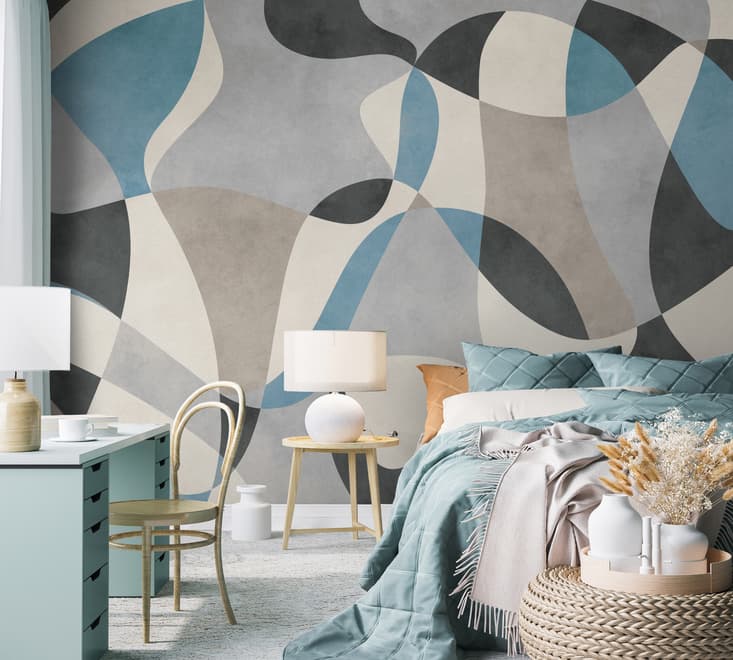 Boho Geometric Abstract Art Wallpaper Mural