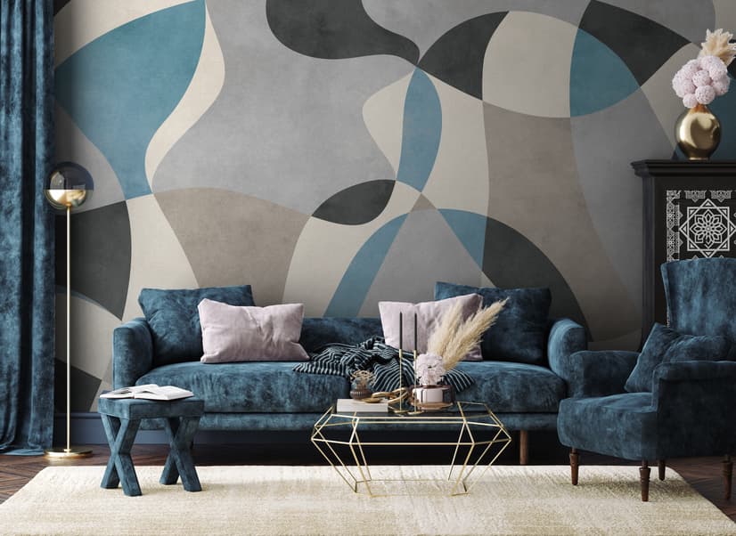 Boho Geometric Abstract Art Wallpaper Mural
