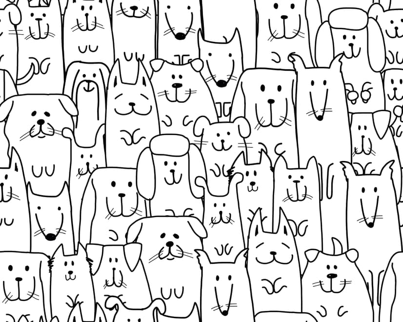 Cute Dog Face Pattern for Kids Wallpaper Mural