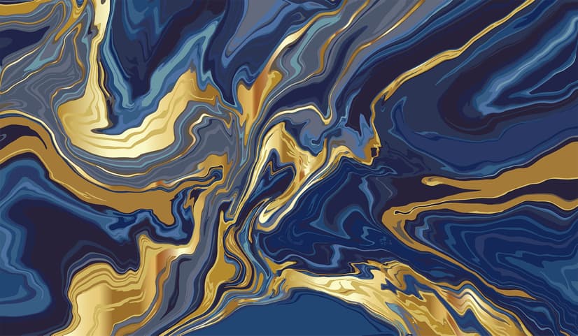 Liquid Abstract Marble Art Blue Gradient Wallpaper Mural