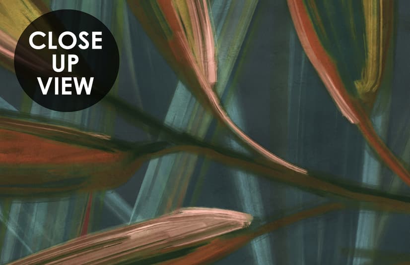 Dark Tropical Exotic Palm Leaf Wallpaper Mural