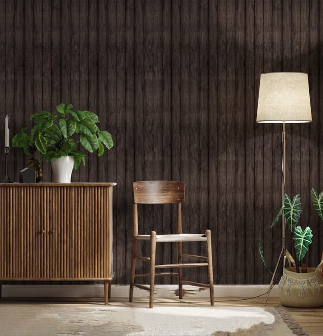 Vintage Wood Look Panel Wallpaper