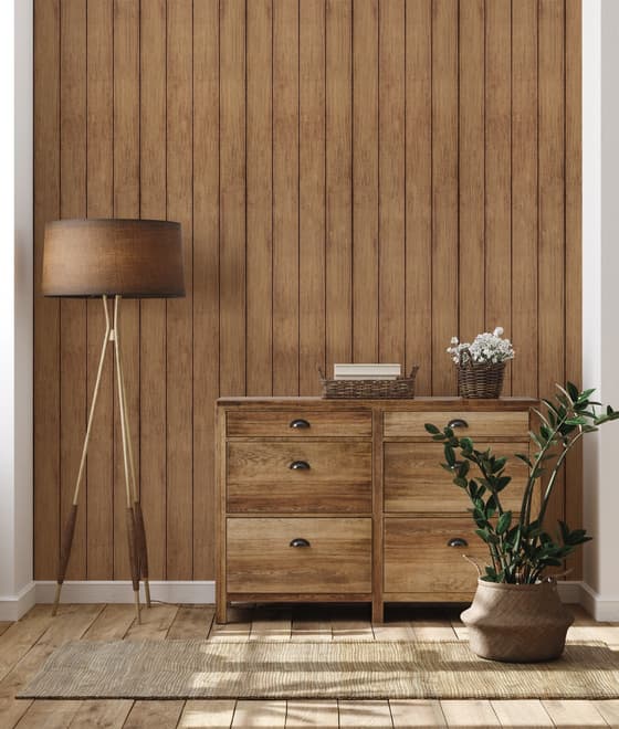 Vintage Wood Look Panel Wallpaper