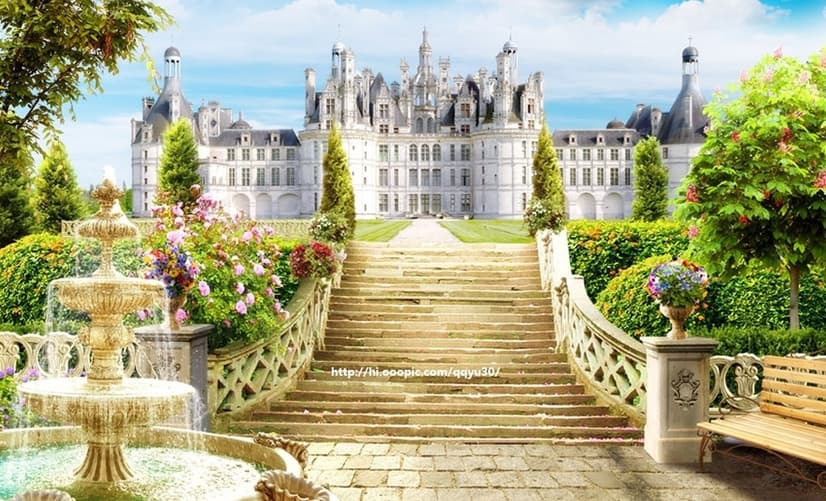 The Palace and Castle Garden Landscape Wallpaper Mural