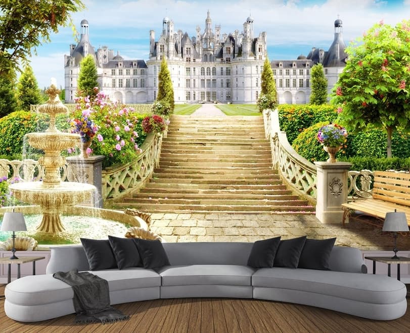 The Palace and Castle Garden Landscape Wallpaper Mural