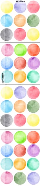 Kinder Aquarell Bunte Punkte Wandtattoo