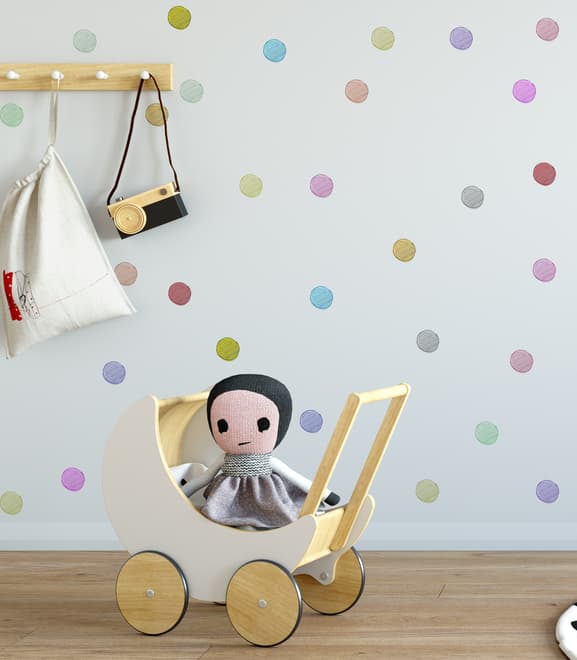 Stickers muraux petits pois colorés