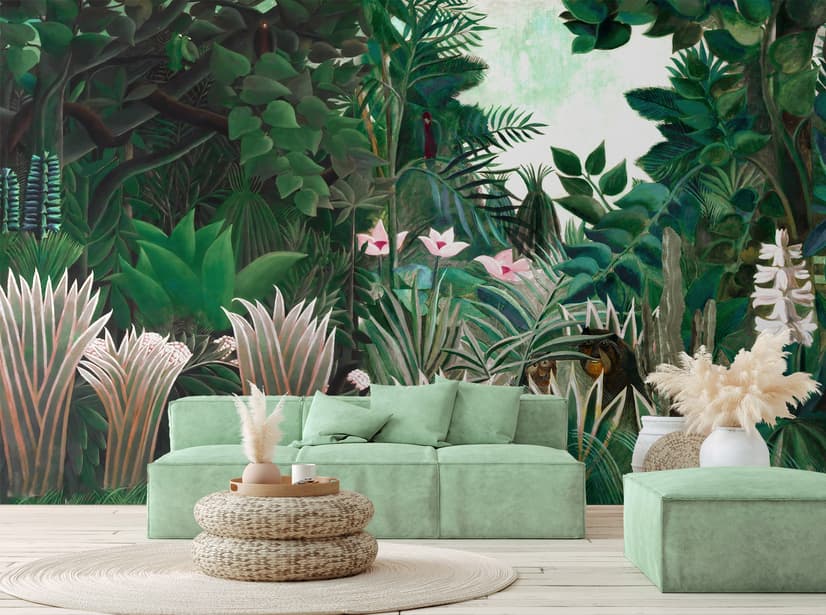 Exotic Forest Painting Landscape Wallpaper Mural