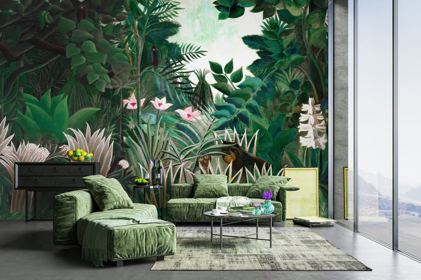 Exotic Forest Painting Landscape Wallpaper Mural