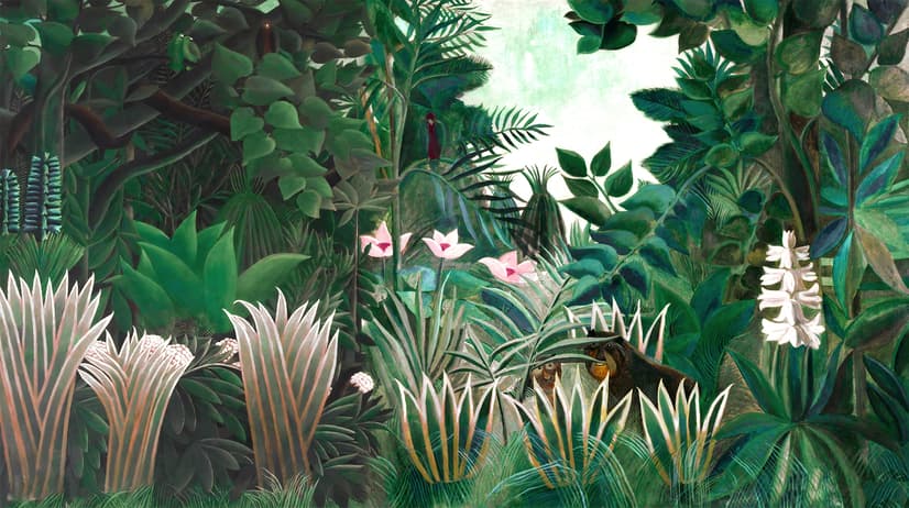 Exotic Forest Painting Landscape Wallpaper Mural