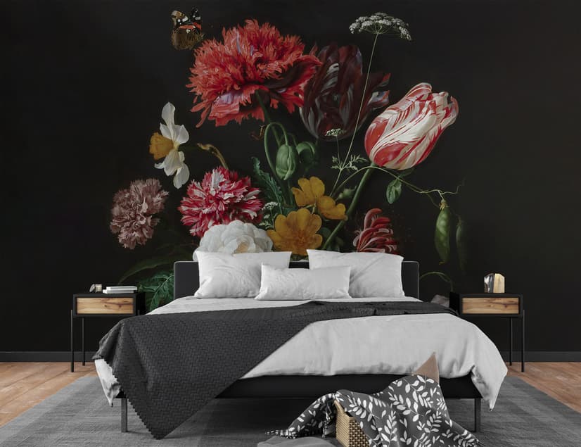 Dutch Florals Still Life Flowers in Vase Wallpaper Mural