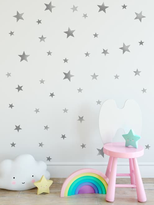 Argent métallisé Petites étoiles Stickers muraux Sticker