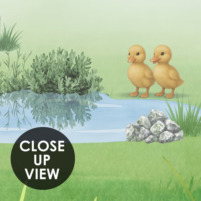 Cute Kids Windmill Farm Animals Wallpaper Mural