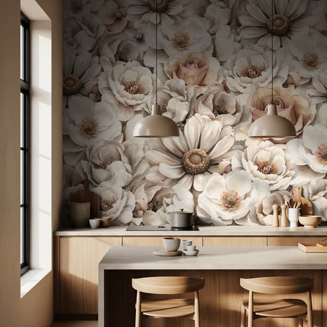 Romantic Garden Bloom Floral Wallpaper