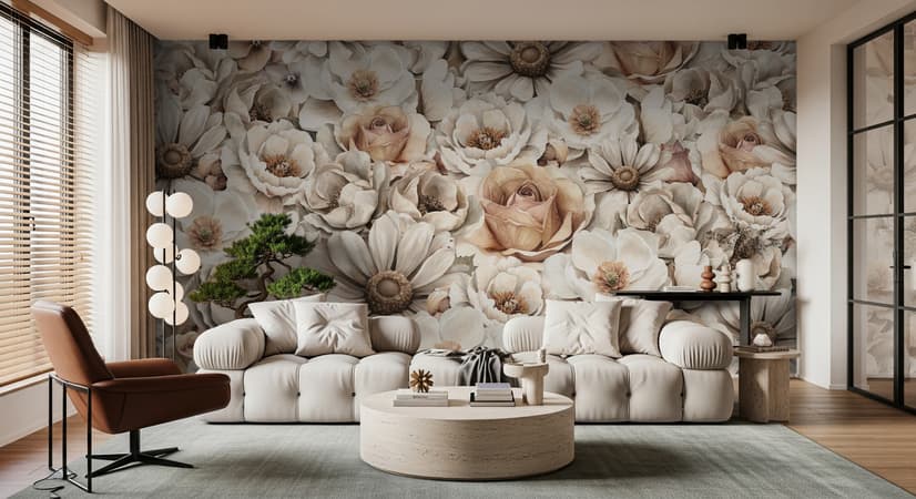 Romantic Garden Bloom Floral Wallpaper