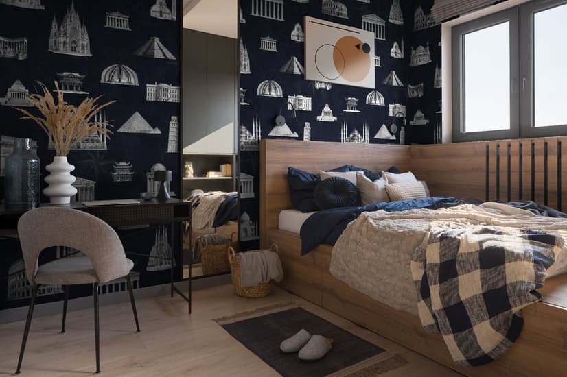 Vintage World Architecture Sketch Wallpaper Mural